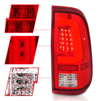 ANZO 2008-2016 Ford F-250 LED Taillights Chrome Housing Red/Clear Lens (Pair) - Burkken Auto Parts