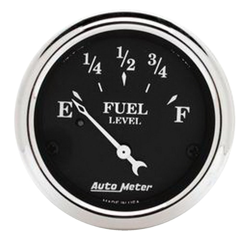 Autometer 2 1/16in 240 Ohm to 33 Ohm Old Tyme Black Electric Fuel Level Gauge - Burkken Auto Parts