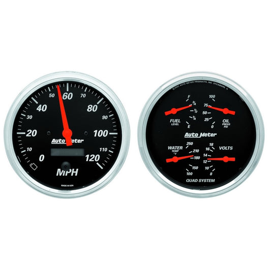 Autometer Designer 5in In-Dash Kit Box- Speedo & Elec Oil Press, H2O Temp, Volt, Fuel - Burkken Auto Parts