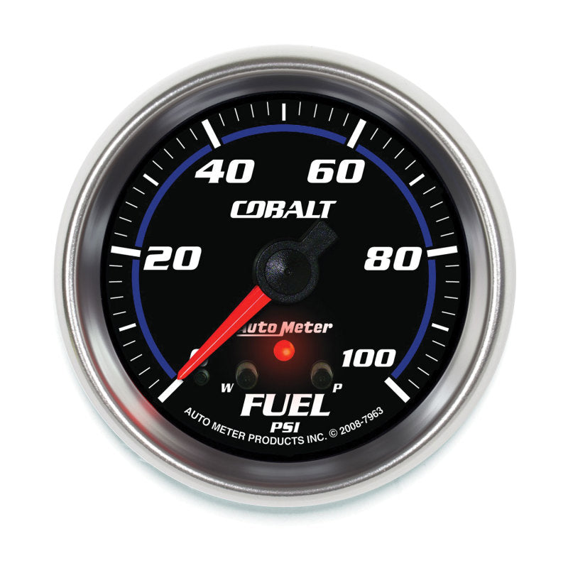 Autometer Cobalt Fuel Pressure Gauge 2-5/8in 100PSI Stepper Motor w/ Peak and Warn - Burkken Auto Parts