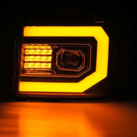 AlphaRex 07-13 GMC 1500HD PRO-Series Proj Headlights Plank Style Gloss Blk w/Activ Light/Seq Signal - Burkken Auto Parts