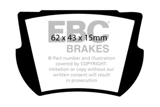 EBC 66-74 Lotus Elan 1.6 Greenstuff Rear Brake Pads - Burkken Auto Parts