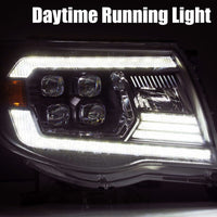 AlphaRex 05-11 Toyota Tacoma NOVA LED Projector Headlights Plank Style Chrome w/Activation Light/DRL - Burkken Auto Parts