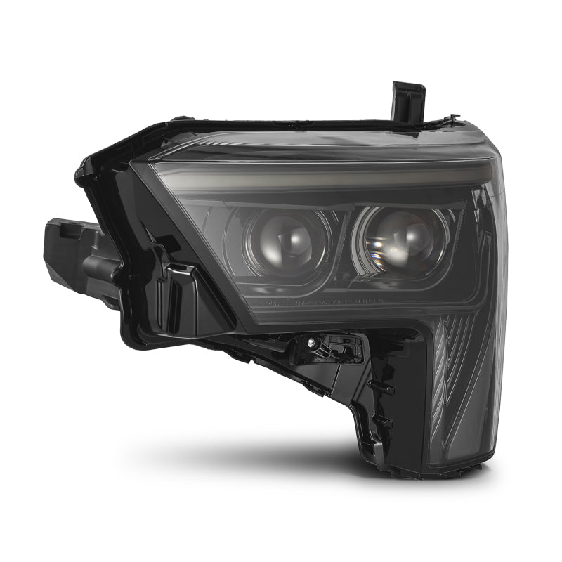 AlphaRex 22-23 Toyota Tundra LUXX-Series Headlights Alpha-Black w/Amber DRL - Req 810029 OR 810030 - Burkken Auto Parts