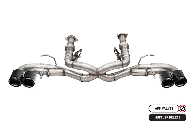 Corsa 2020-2025 Chevrolet Corvette C8 RWD 3in Track Cat-Back Delete Exhaust w/4.5in CF Black PVDTips - Burkken Auto Parts