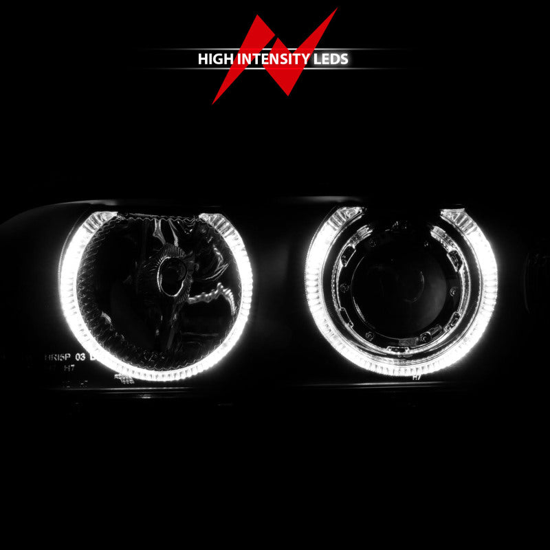 ANZO 1997-2001 BMW 5 Series Projector Headlights w/ Halo Black - Burkken Auto Parts