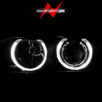 ANZO 1997-2001 BMW 5 Series Projector Headlights w/ Halo Black - Burkken Auto Parts