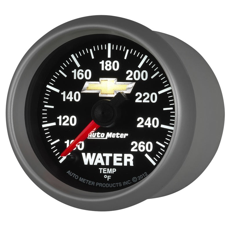 AutoMeter Gauge Water Temp 2-1/16in. 100-260 Deg. F Digital Stepper Motor Chevy Gold Bowtie - Burkken Auto Parts