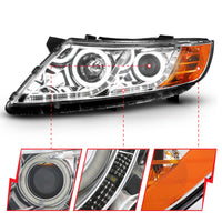 ANZO 2011-2013 Kia Optima Projector Headlights w/ Halo Chrome (CCFL) - Burkken Auto Parts
