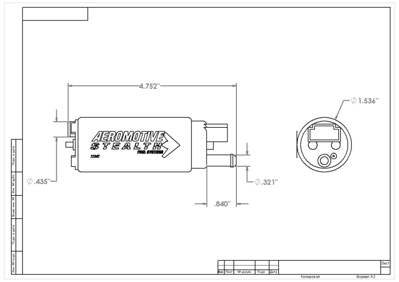 Aeromotive 340 Series Stealth In-Tank E85 Fuel Pump - Offset Inlet - Burkken Auto Parts
