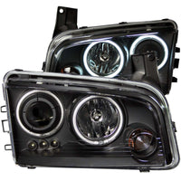 ANZO 2006-2010 Dodge Charger Projector Headlights w/ Halo Chrome (CCFL) - Burkken Auto Parts