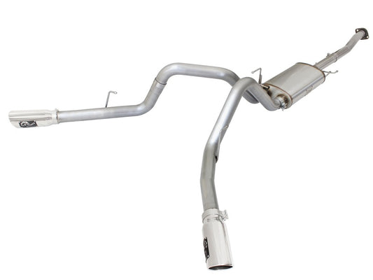 aFe MACHForce XP Exhaust 3in SS Dual Side Exit CB w/ Polish Tips 15 Ford F150 Ecoboost V6-2.7L/3.5L - Burkken Auto Parts