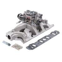 Edelbrock Manifold And Carb Kit Performer RPM Air-Gap Small Block Ford 351W Natural Finish - Burkken Auto Parts