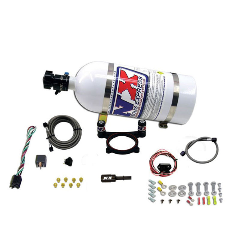 Nitrous Express 11-15 Ford Mustang GT 5.0L Coyote 4 Valve Nitrous Plate Kit (50-200HP) w/10lb Bottle - Burkken Auto Parts