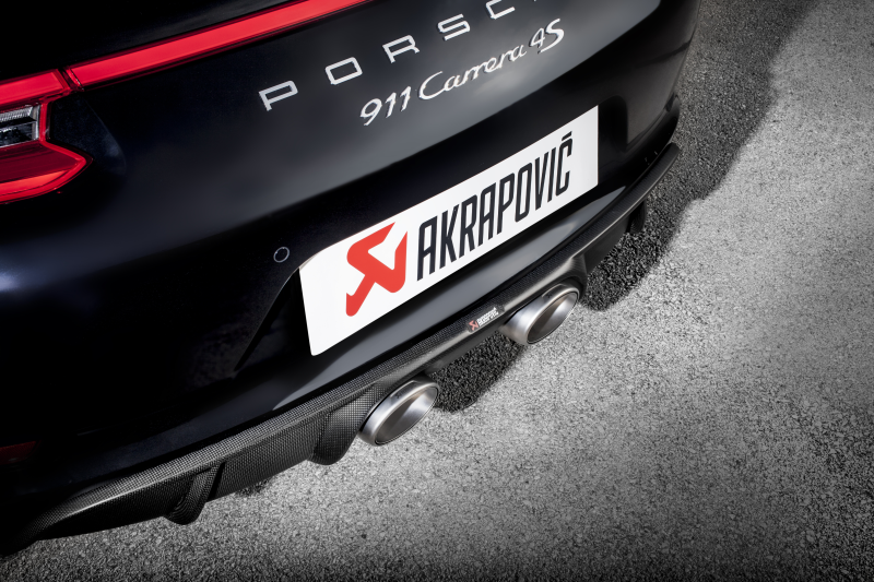 Akrapovic 16-17 Porsche 911 Carrera S/4/4S/GTS (991.2) Slip-On Line (Titanium) w/ Titanium Tips - Burkken Auto Parts