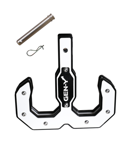 Gen-Y Hulk 2.0 16K Tow Hook 2in Shank w/GH-099 Pin/GH-011 Clip - Black/White