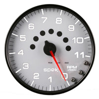Autometer Spek-Pro Gauge Tachometer 5in 11K Rpm W/Shift Light & Peak Mem White/Black - Burkken Auto Parts