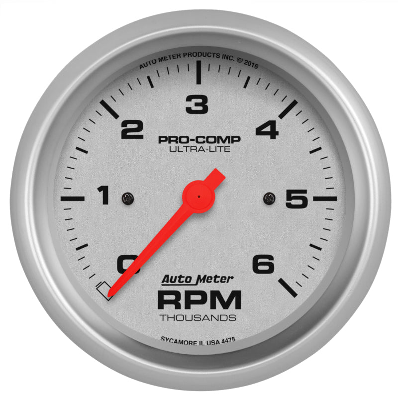 AutoMeter Ultra-Lite 3-3/8in. 0-6K RPM In-Dash Tachometer Gauge - Burkken Auto Parts