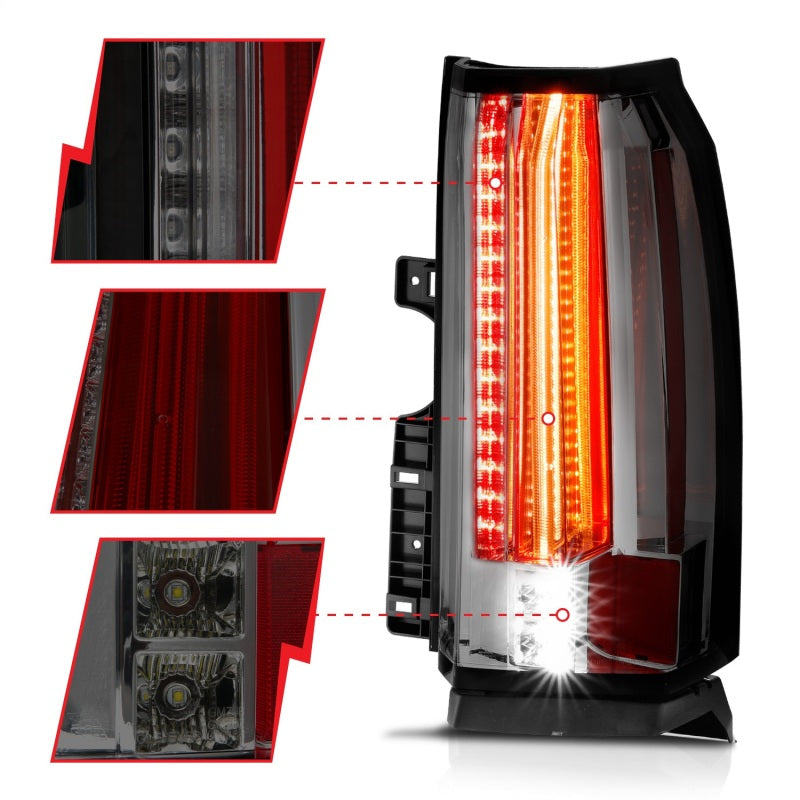 ANZO 2015-2017 Chevrolet Suburban/Tahoe LED Taillights Smoke - Burkken Auto Parts
