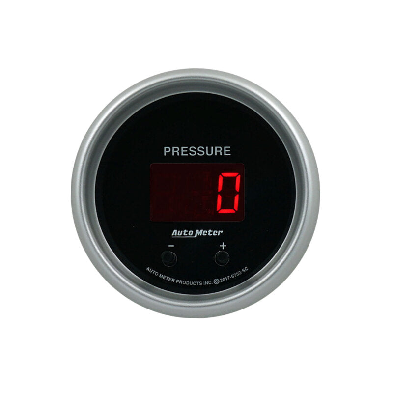 Autometer 52.4mm Black Switchable 0-1600 PSI/0-110 BAR Fluid Pressure Sport-Comp Elite Digital Gauge - Burkken Auto Parts