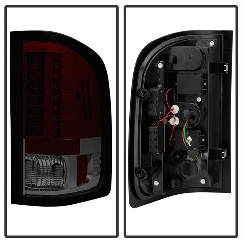 Spyder Chevy Silverado 07-13 LED Tail Lights Red Smoke ALT-YD-CS07-LED-RS - Burkken Auto Parts