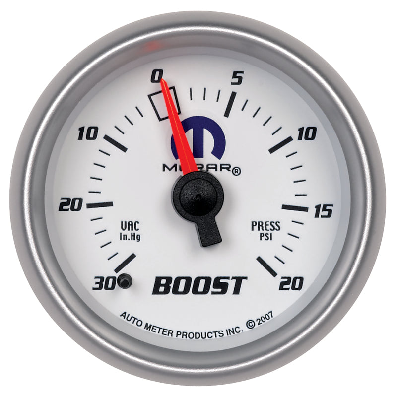 Autometer Mopar 52mm Mechanical 30 In Hg-Vac/20 PSI Vacuum/Boost Gauge - Burkken Auto Parts