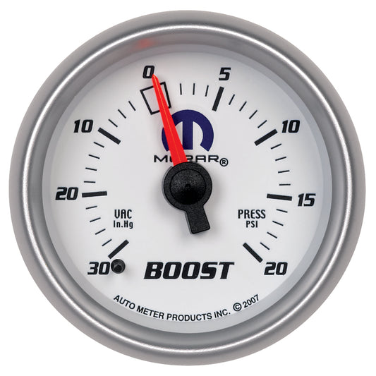 Autometer Mopar 52mm Mechanical 30 In Hg-Vac/20 PSI Vacuum/Boost Gauge - Burkken Auto Parts