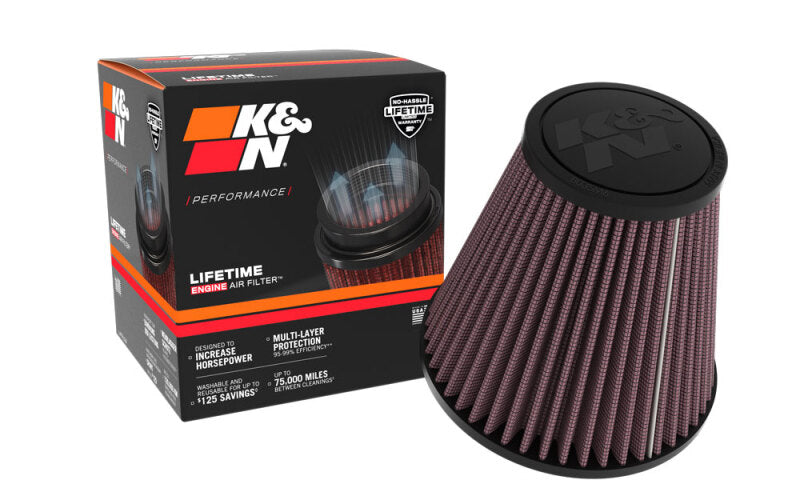 K&N Universal Clamp-On Air Filter 6in Base x 3.5in Top x 6.3125in H - Burkken Auto Parts