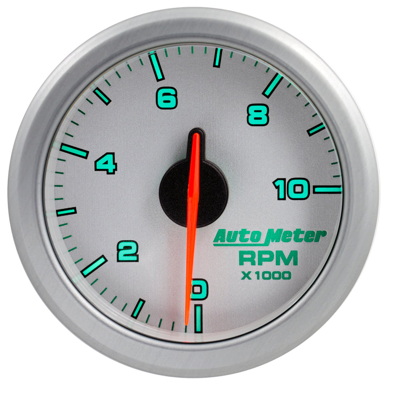 Autometer Airdrive 2-1/6in Tachometer Gauge 0-10K RMP - Silver - Burkken Auto Parts