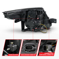 ANZO 11-15 Ford Explorer (w/Factory Halogen HL Only) Projector Headlights w/Light Bar Black Housing - Burkken Auto Parts