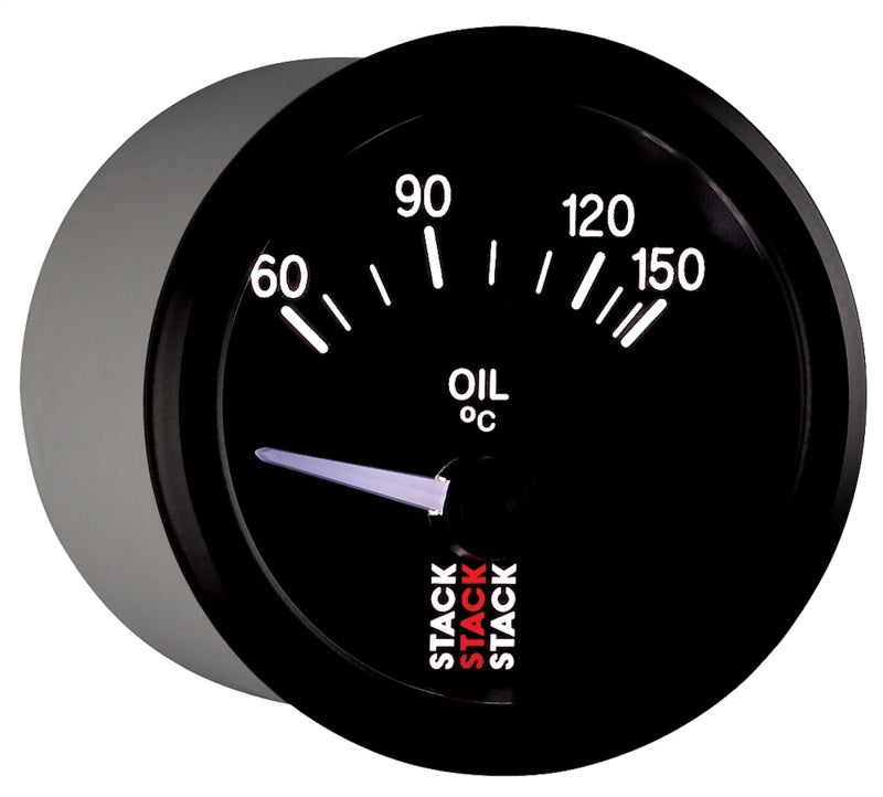 Autometer Stack 52mm 60-150 Deg C M10 Male Electric Oil Temp Gauge - Black - Burkken Auto Parts