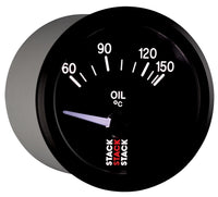 Autometer Stack 52mm 60-150 Deg C M10 Male Electric Oil Temp Gauge - Black - Burkken Auto Parts