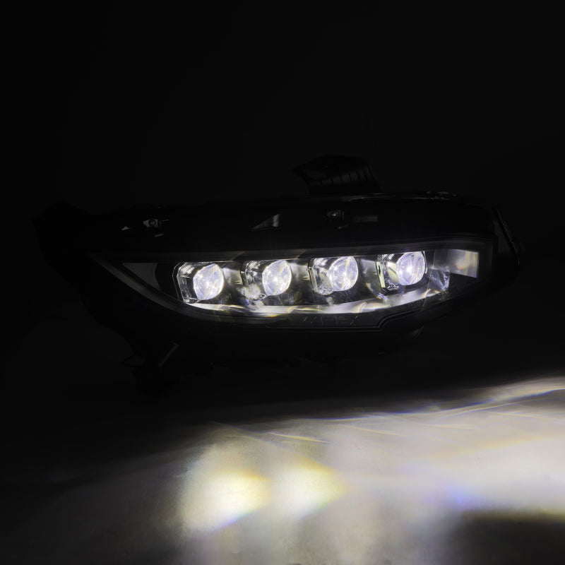 AlphaRex 16-21 Honda Civic NOVA-Series LED Proj Headlights Alpha-Black w/Actv Lgt & Seq.Sig / SB DRL - Burkken Auto Parts
