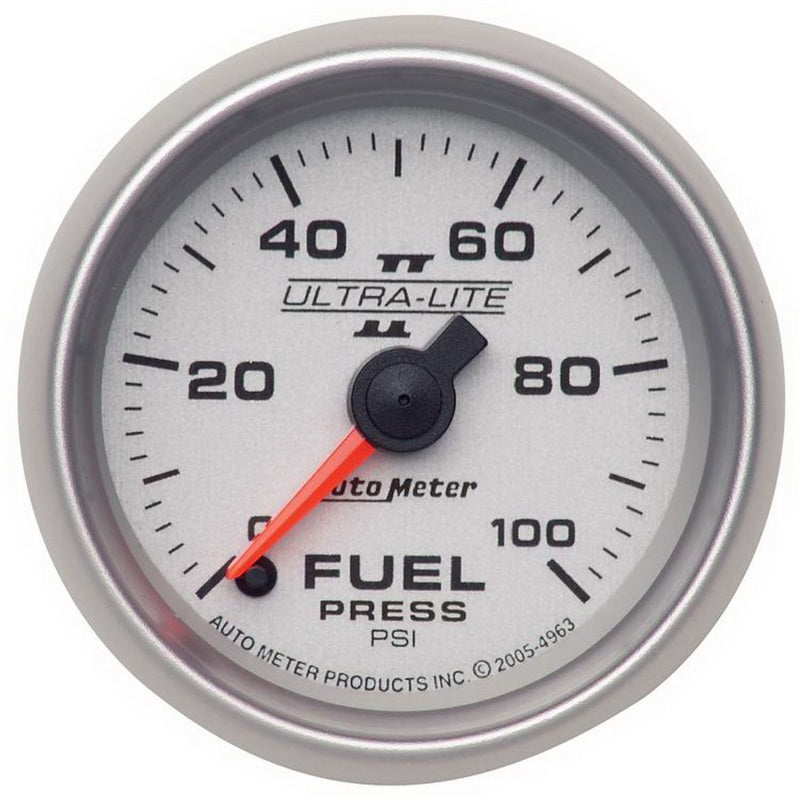 Autometer Ultra-Lite II 52mm 0-100 PSI Full Sweep Electronic Fuel Pressure Gauge - Burkken Auto Parts