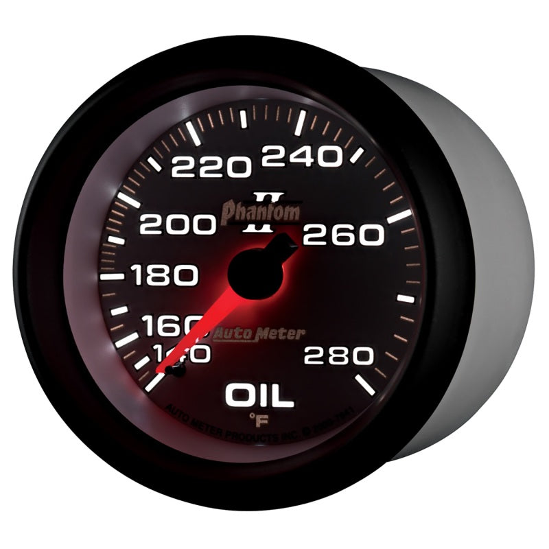 AutoMeter Gauge Oil Temp 2-5/8in. 140-280 Deg. F Mechanical Phantom II - Burkken Auto Parts