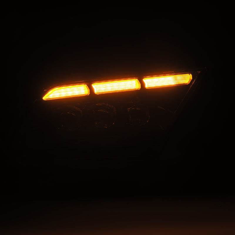 AlphaRex 13-14 Ford Mustang NOVA-Series LED Projector Headlights Blk w/Activ Lght & Seq.Sig / SB DRL - Burkken Auto Parts