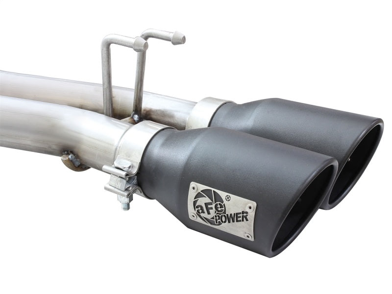 aFe Rebel Series Cat-Back 2.5in Dual Center Exit SS Exhaust w/ Black Tips 07-14 Jeep Wrangler V6 - Burkken Auto Parts