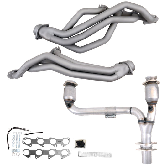 BBK 09-24 Ram 1500 Hemi 5.7L 1-3/4 Long Tube Headers w/High Flow Catted Y-Pipe (Ti Ceramic) - Burkken Auto Parts