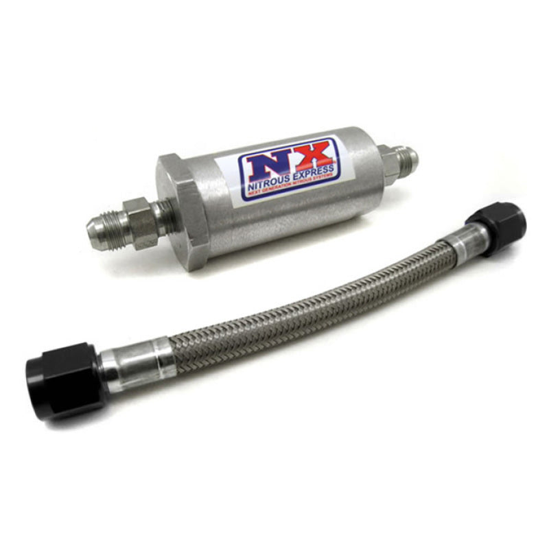 Nitrous Express 6AN Pure-Flo N2O Filter & 7 Stainless Hose (Lifetime Cleanable) - Burkken Auto Parts