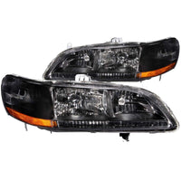 ANZO 1998-2002 Honda Accord Crystal Headlights Black - Burkken Auto Parts