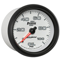 Autometer Phantom II 2-5/8in 100 PSI Mechanical Oil Pressure Gauge - Burkken Auto Parts