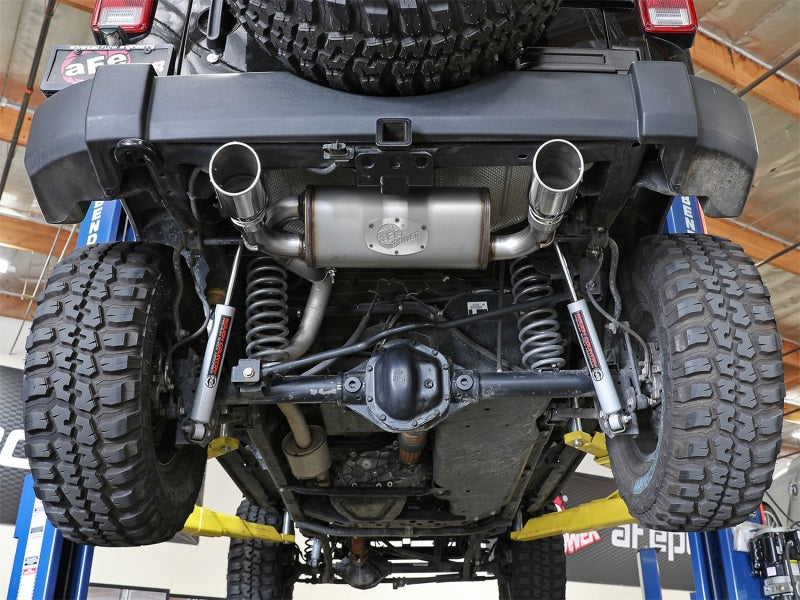 aFe Rebel Series 2.5in 409 SS Axle-Back Exhaust w/Polished Tips 07+ Jeep Wrangler (JK) V6 3.6L/3.8L - Burkken Auto Parts