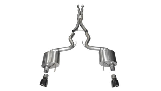 Corsa 2015-2017 Ford Mustang GT Fastback 5.0 3in Xtreme Cat Back Exhaust w/ Dual Black 4.5in Tips - Burkken Auto Parts