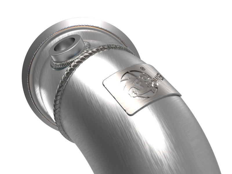 aFe Power Twisted Steel Down Pipe 3in 304 Stainless Steel w/ Cat 15-18 VW Golf R MKVII L4-2.0L (t) - Burkken Auto Parts