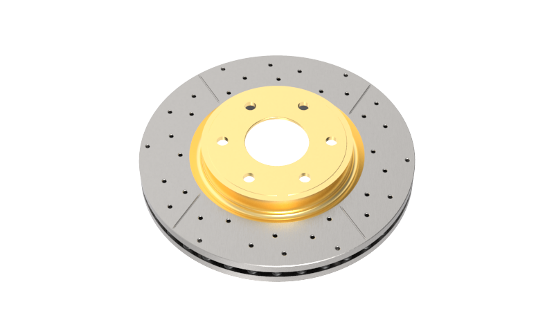 DBA 97-01 Acura Integra Type R Rear Drilled & Slotted Rotor (w/Gold Hat)