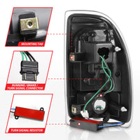 ANZO 1997-2004 Dodge Dakota LED Taillights Black Housing Clear Lens Pair - Burkken Auto Parts