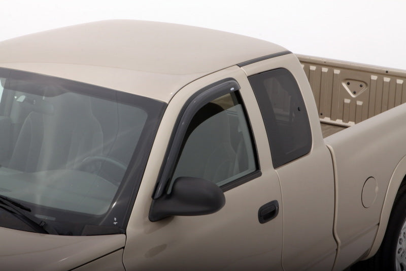 AVS 00-04 Dodge Dakota Crew Cab Ventvisor Outside Mount Window Deflectors 4pc - Smoke - Burkken Auto Parts