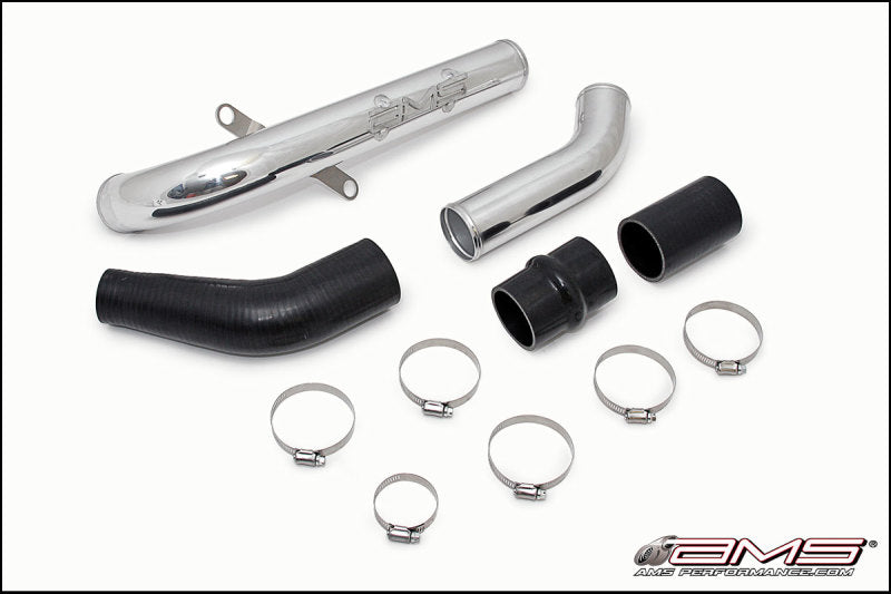 AMS Performance 08-15 Mitsubishi EVO X Upper I/C Pipe - Black Powder Coat - Burkken Auto Parts