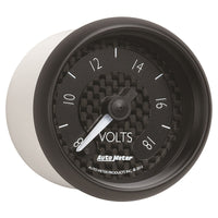 Autometer GT Series 52mm Full Sweep Electronic 8-18 Volts Voltmeter - Burkken Auto Parts