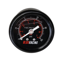 BLOX Racing Liquid-Filled Fuel Pressure Gauge 0-100psi (Black Face) - Burkken Auto Parts
